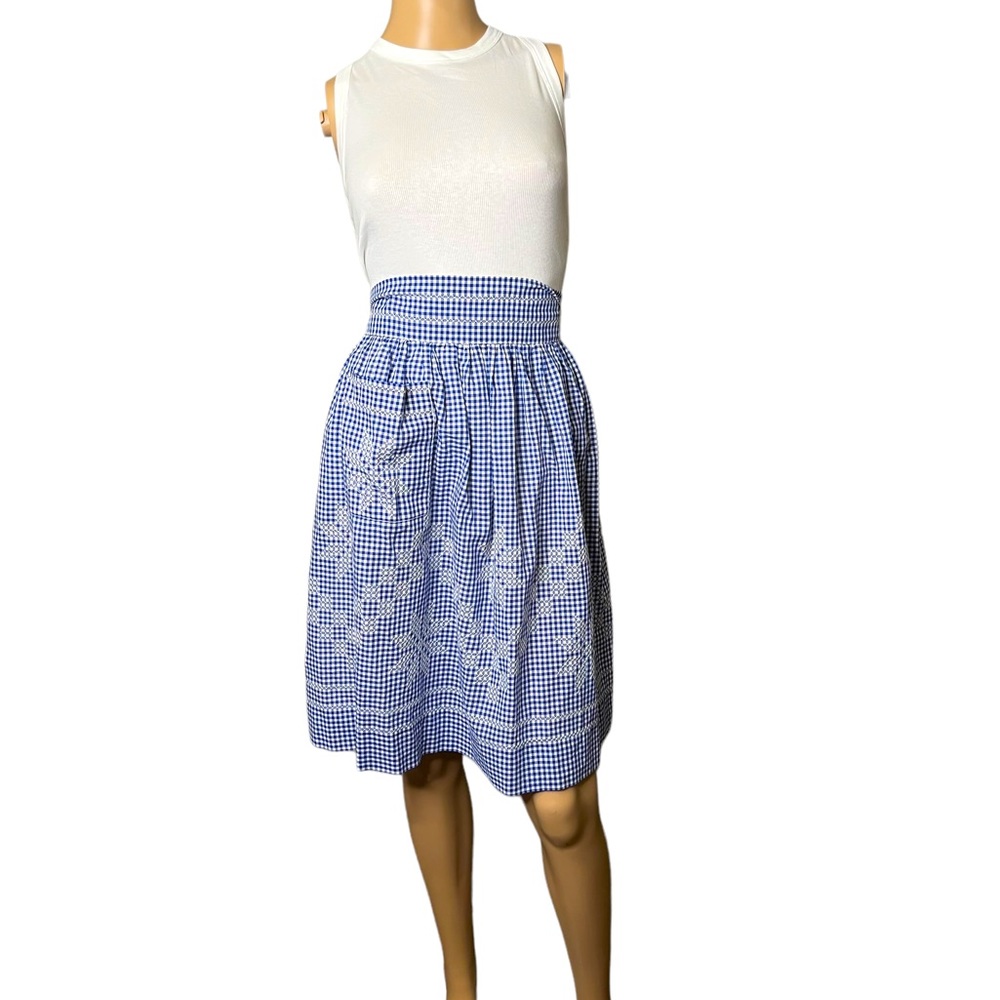 Vintage Mid Century Cross Stitch Apron With Pockets